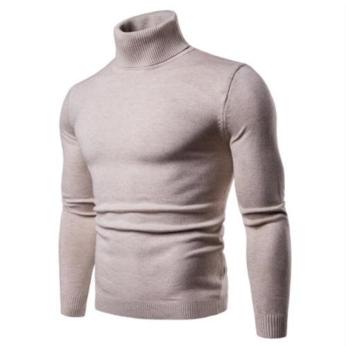 Sheath Slim Fit Men Sweater Knitted Pullovers Turtleneck Jumpers Solid Long Sleeve Slim Fit Basics Casual Standard Wool