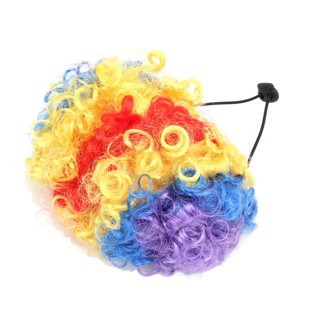 Dog Clown Wig Cute Attractive Unique Pet Funny Wig with Collar and Tie for Small Dogs Cats