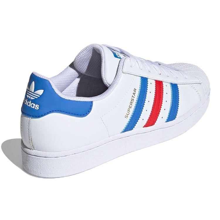 Adidas Superstar White True Blue Red Unisex Sneakers Footwear-White Gold-Metallic H68095