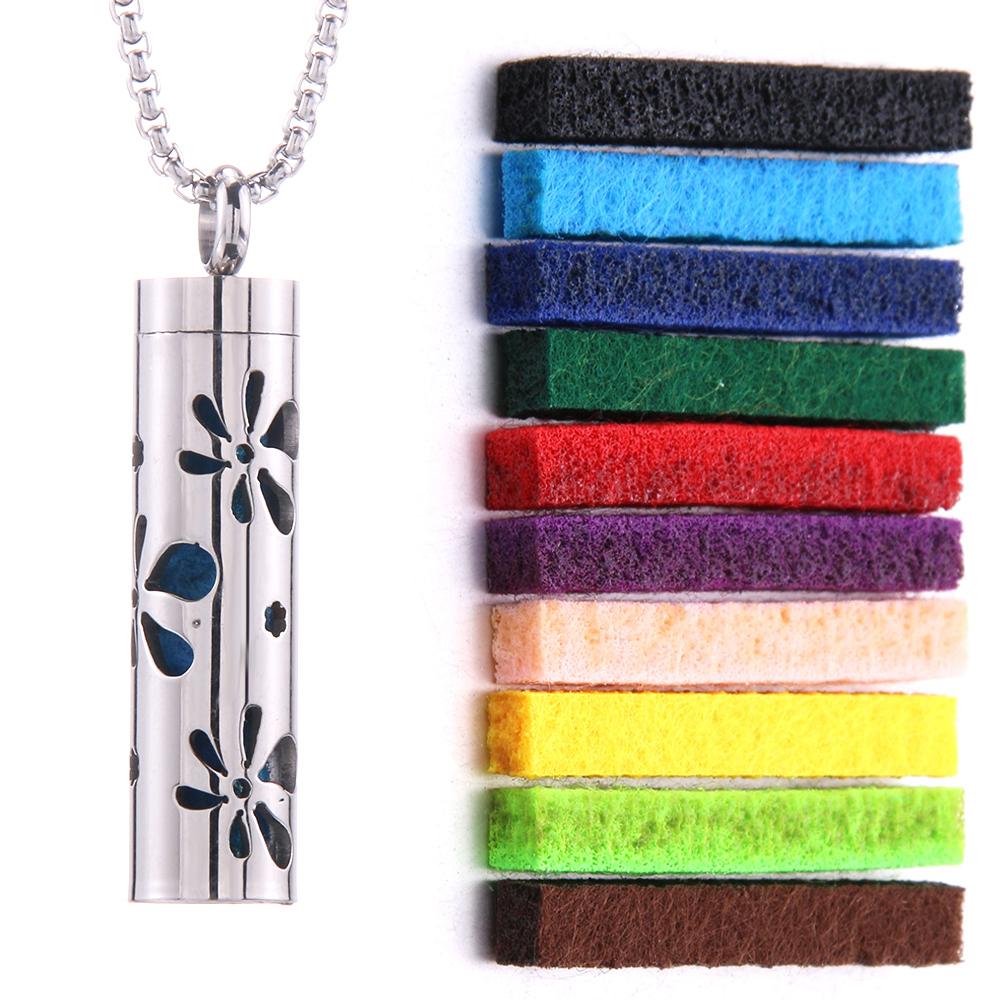 New Aromatherapy Jewelry Necklaces Essential Oil Diffuser Necklace Stainless Steel Open Locket Aroma Scent Perfume Necklace