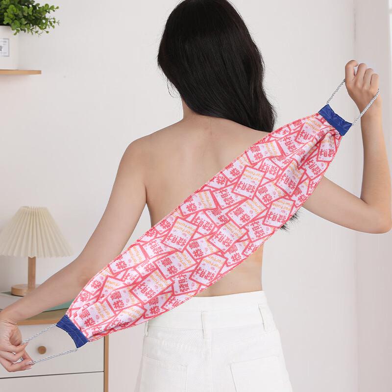 Long Double-Sided Cotton Exfoliating Back Scrubber Strap