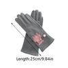 Women Touch Screen Outdoor Gloves Winter Fleece Riding Cat Embroidery Driving Elastic Gloves Warm One Size Fits All