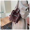 Suede bag women's autumn and winter new niche shoulder messenger bag matte retro portable bucket bag