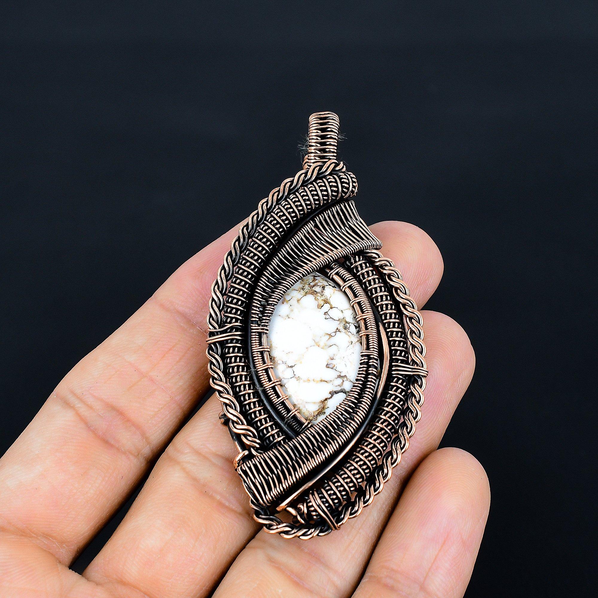 

Кулон Дикая Лошадь, Ювелирные изделия с драгоценными камнями, Кулон ручной работы, обернутый медной проволокой 999 пробы, Ювелирные изделия новейшего дизайна 2.95 Inches