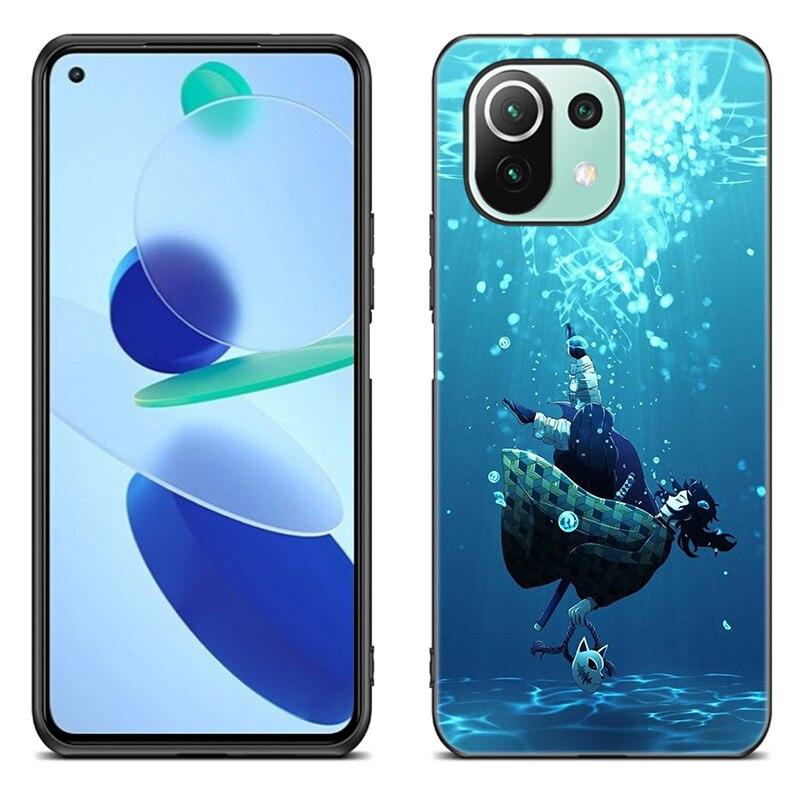Anime Demon Slayer tanjiro Case For Xiaomi Mi 11 Lite NE 11i 10T 11T Pro A2 A3 Lite POCO F3 M3 M4 C31 X3 Pro NFC GT Black Cover
