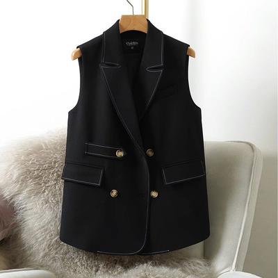 Einfache Damenweste Jacke Mode Blazer Lässige Oberbekleidung Vielseitiges Stitching-Design