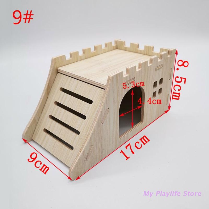 Hamsterhaus, Holzversteck, Kletternest, Lebensraumdekor, kleine Villa, Spielzeug für Mini-Rennmäuse, Goldbären, Meerschweinchen, kleine Haustiere