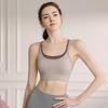 Женский спортивный бюстгальтер два в одном с цветными блоками и утягивающей спинкой для йоги, танцев и велоспорта