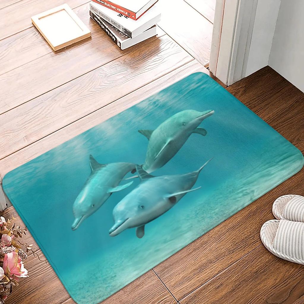 Meeresleben Delfin Teppich Boden Tür Küche Badezimmer Eingang Rutschfeste Matte Schlafzimmer Eingang Foyer Meerestier Fußmatte