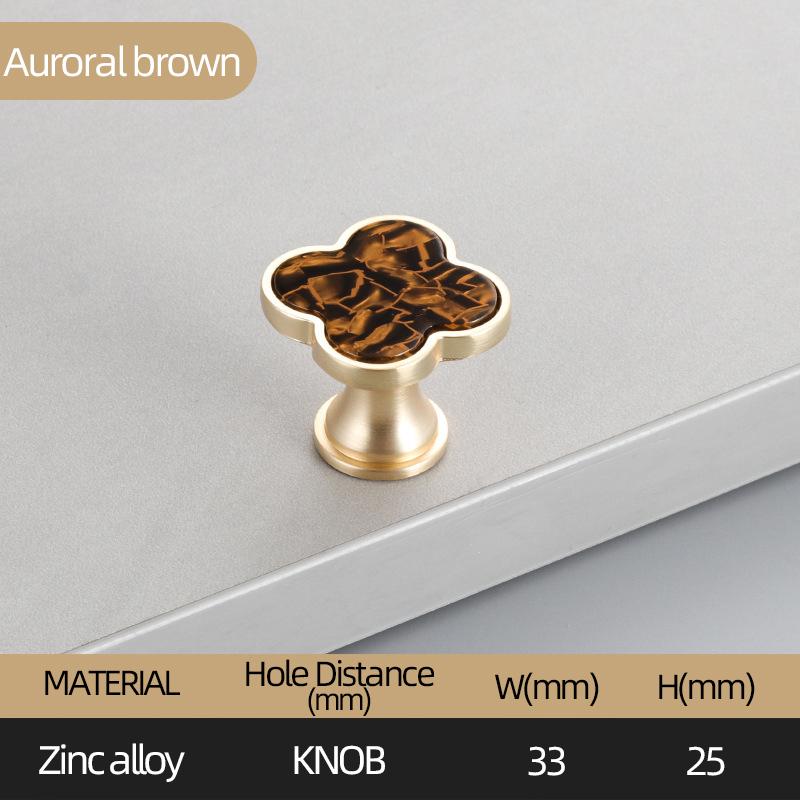 Oukali Four Leaf Zinc Alloy Furniture Mix Color Cabinet Handles Knobs
