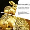 Aris & Juno Brass Wealth Rabbit Figurine – Chinese Feng Shui Prosperity, Protection & Good Fortune Symbol for Entryway, Office Desk or Home Decor,