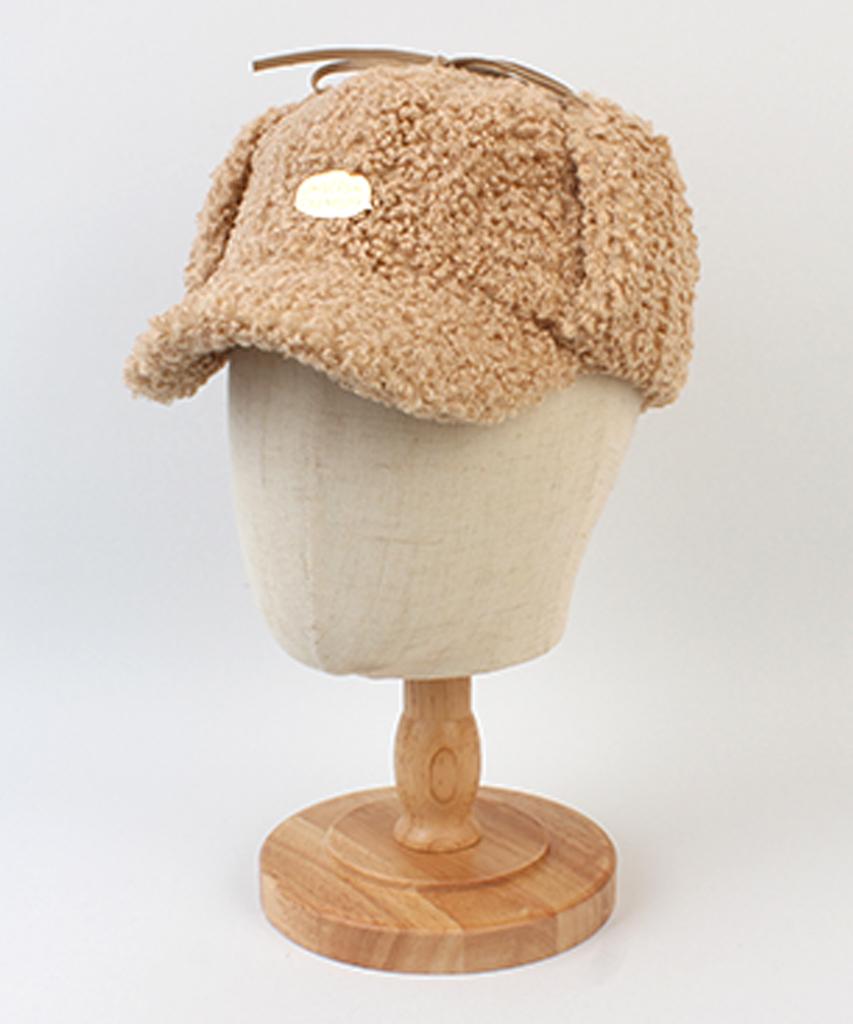 Yunibeosyeolkemiseuteuli Bubble Fleece Beige Earflap Cap
