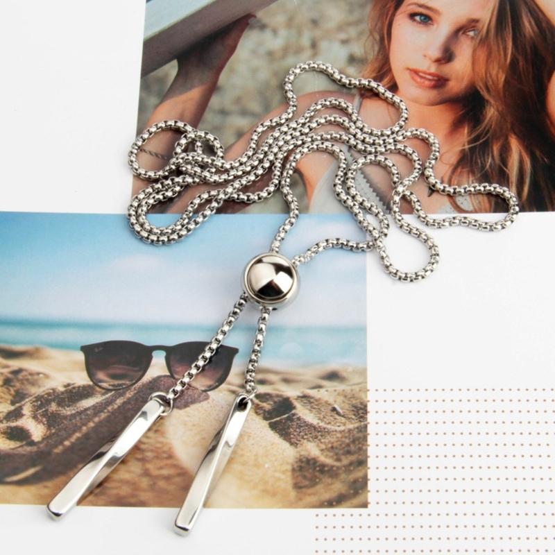 Sexy Bolo Tie Necklace Bead Cool Collar Chain Delicate Lariat Bead Chokers