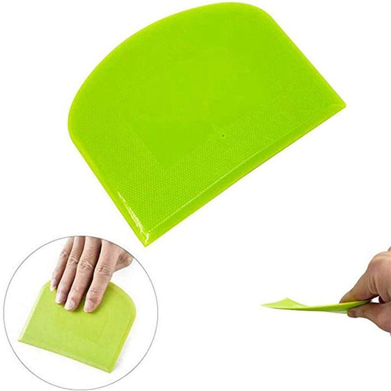 A84E-6 Pieces Dough Scraper Bowl Scraper Food-Safe Plastic Dough Cutter Flexible Plastic Scraper Practical Bench Scraper