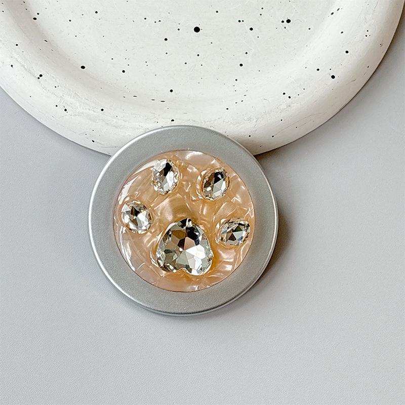 Rhinestone Magnetic Retractable Phone Holder with MagSafe, Foldable Desktop Support, Japanese Korean Style