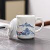 Sushi Hand-painted Mutton Fat Jade Ceramic Mug with Lid