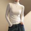Women's Autumn and Winter Half High Neck Solid Colour Bottom Top
