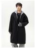 Men's Mid-Length Wool Coat - Dragon & Phoenix Design, Autumn/Winter Korean Style, Thick Windbreaker, Loose Fit, Trendy Brand Lapel Jacket.