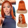 European and American Wig Female Front Lace Wig Red Short Hair Inner Buckle Chemical Fiber Headgear Red Lace Wig