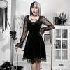 GlowGirl Halloween Gothic Grunge Punk Women Dress Long Sleeve Lace Slim Black Dresses New Y2K Harajuku Lolita Fairy Core Party Dress