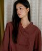 Poeteuseoul Double Button Check Blouse_Wine