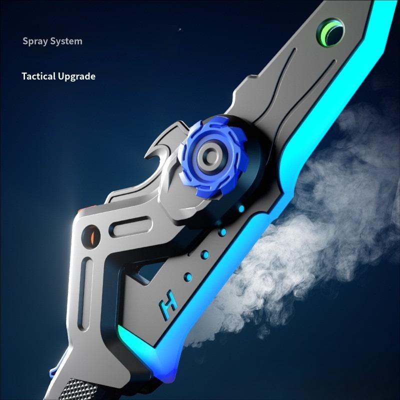 Cool Double Blade Tomahawk Sword Children'S Toy Boy Luminous Double Knife Flow Spray 2-In -1 Sound And Light Axe Laser Sword