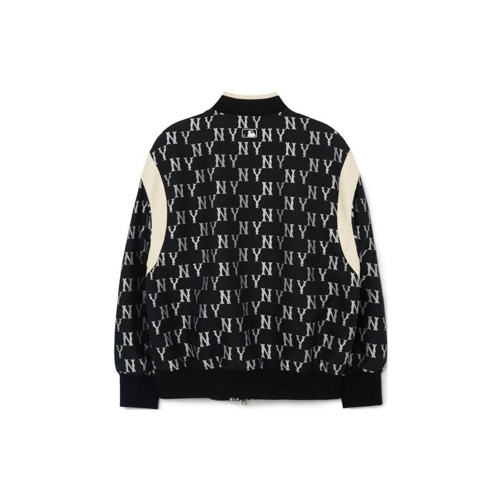 MLB New York Yankees Letter Print Color Block Jacket Unisex Jacket Black 3AJPM0131-50BKS