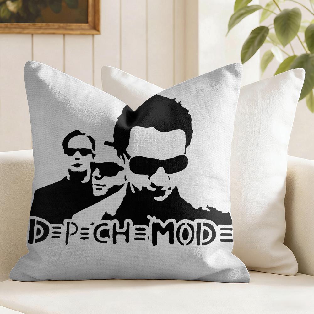 DDepeche MMode Band Cushion Cover Eco Linen Pillow Case DoubleSided Print Breathable Durable Zipper Home Decor Gift