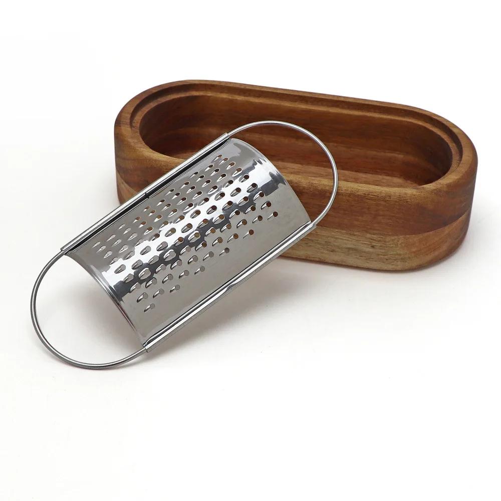 Stainless Steel Cheese Grater with Wood Handle, Vegetable Grater, Citrus Shredder Cheese or Lemon Fruit, Household Kitchen Tools