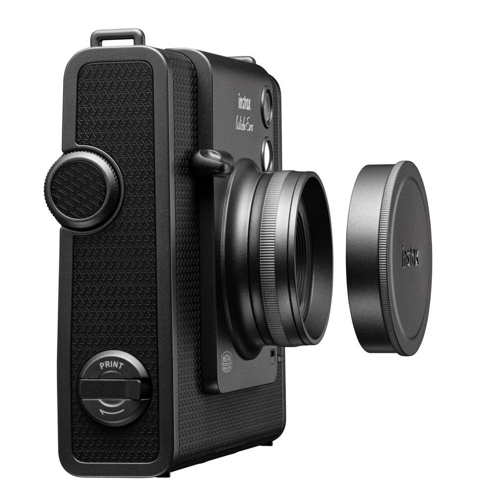 Fujifilm INSTAX Wide Evo instant film camera.