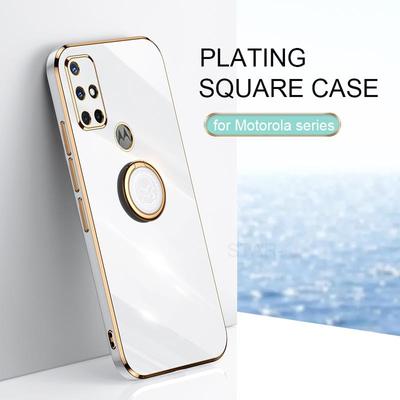 Überzug Ring Halter Fall für Motorola Moto G30 G20 G60 G50 G10 G52 G22 Stand Abdeckung Moto 20 E20 E7 G9 Plus G8 Play Power Weiche Silikon Stand Telefon Fall
