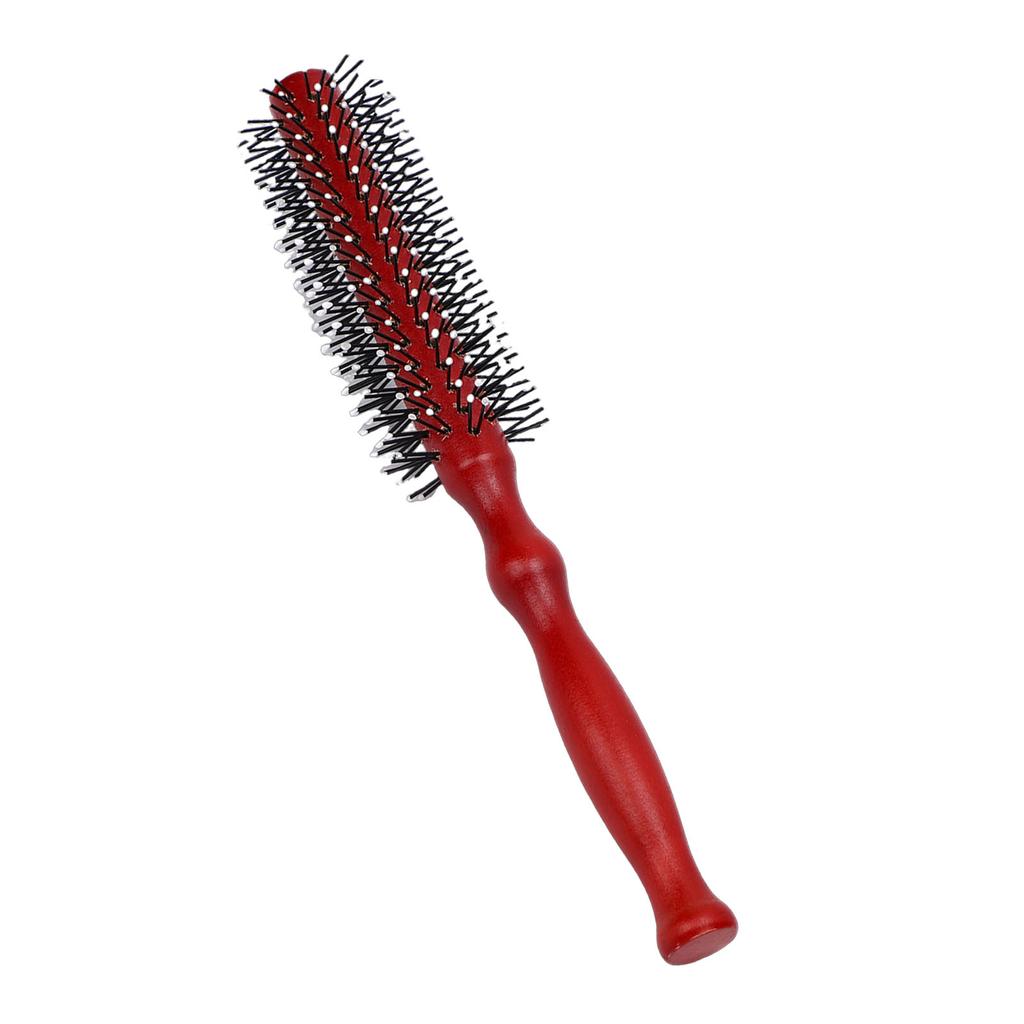 Round Styling Hair Brush Anti Static Handle Wood Roller Hairbrush for Salon Home Use Large Size 8.9 X 1.7in