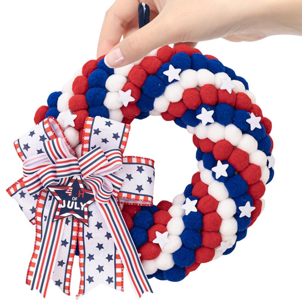 Independence Day Wreath Front Door Red White And Blue Wreath Door Sign For Home House Memorial Day Ornament