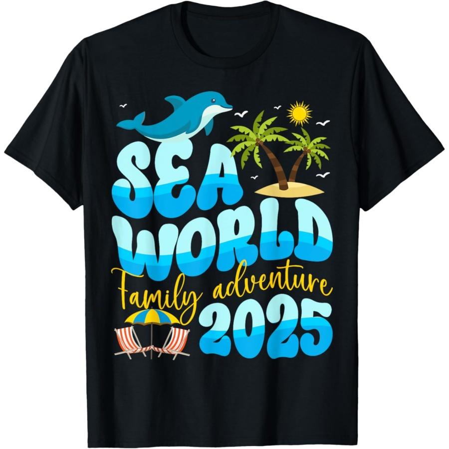 Sea World Dolphin Family Adventure Trip 2025 Spring Break T-Shirt XXXXXL чёрный