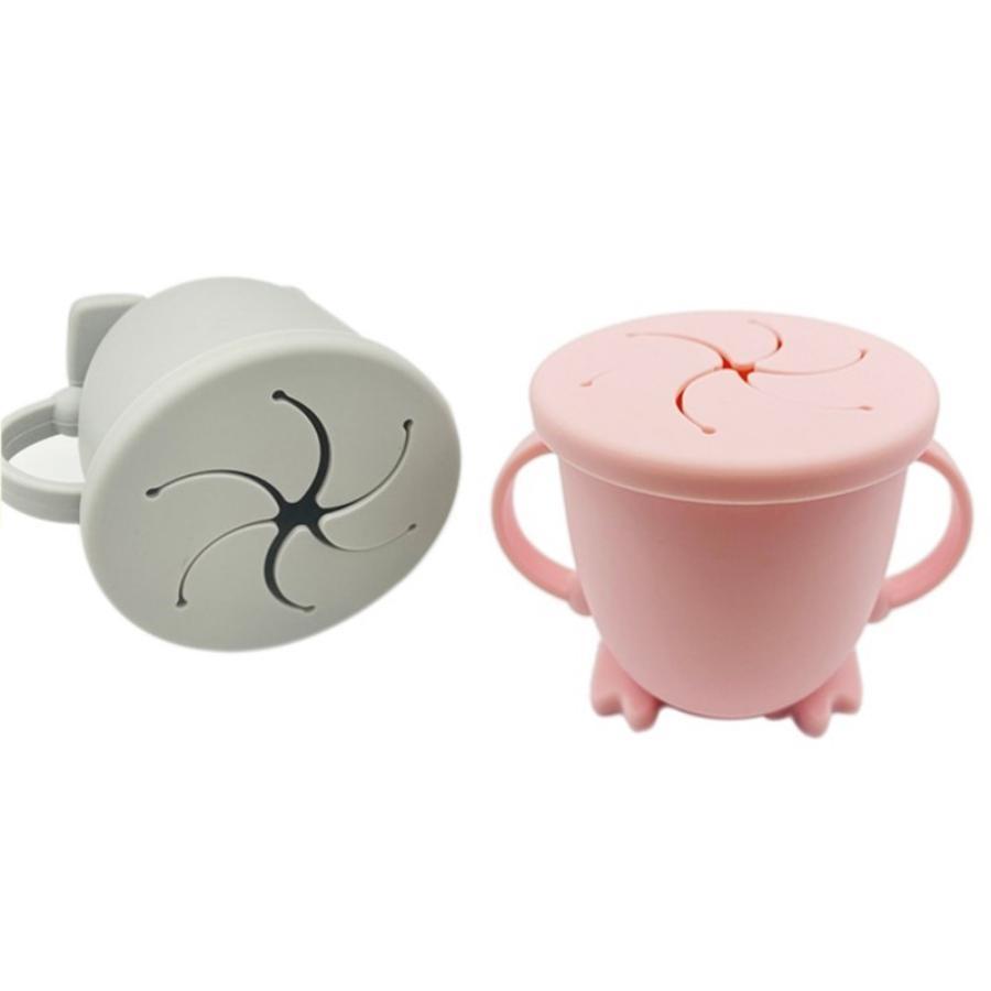 Infants and Children's Snack Cup Anti Drop Portable Silicone Learning and Training Drinking Cup