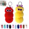 Soft Plush Keychain Sunglasses Caterpillar Keychain, Stuffed Keyring Pendant for Bag Decoration Bags & Car Keys, Decorative Backpack Purse Accessory