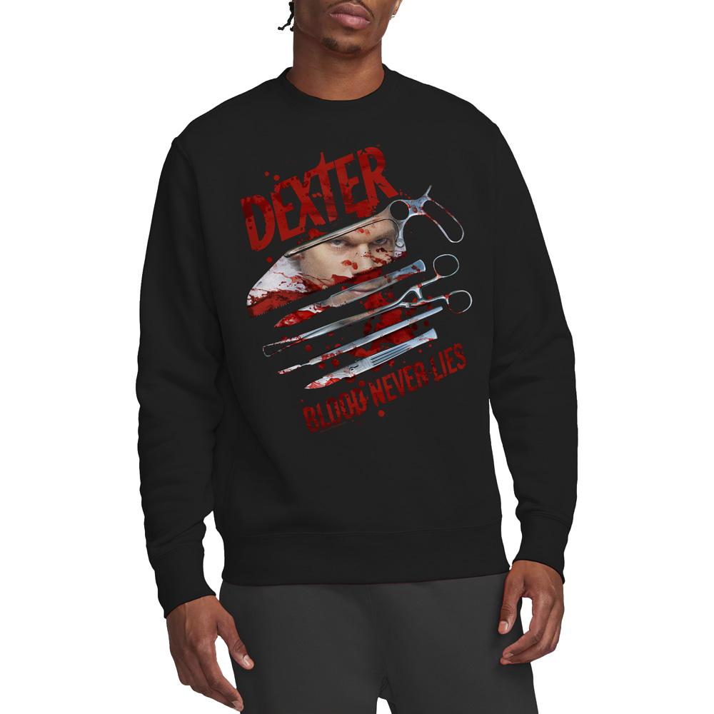 Dexter Unisex Adult Blood Never Lies Sweatshirt