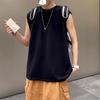 Men's Loose Fit Solid Color Sleeveless Summer T-Shirt