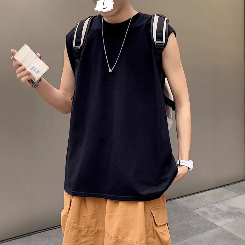 Men's Loose Fit Solid Color Sleeveless Summer T-Shirt