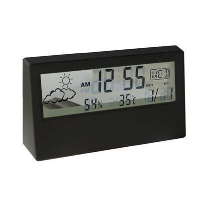 Digital Alarm Clock Transparent Desk Clock with Date, Temperature, Humidity, Small Table Clock with