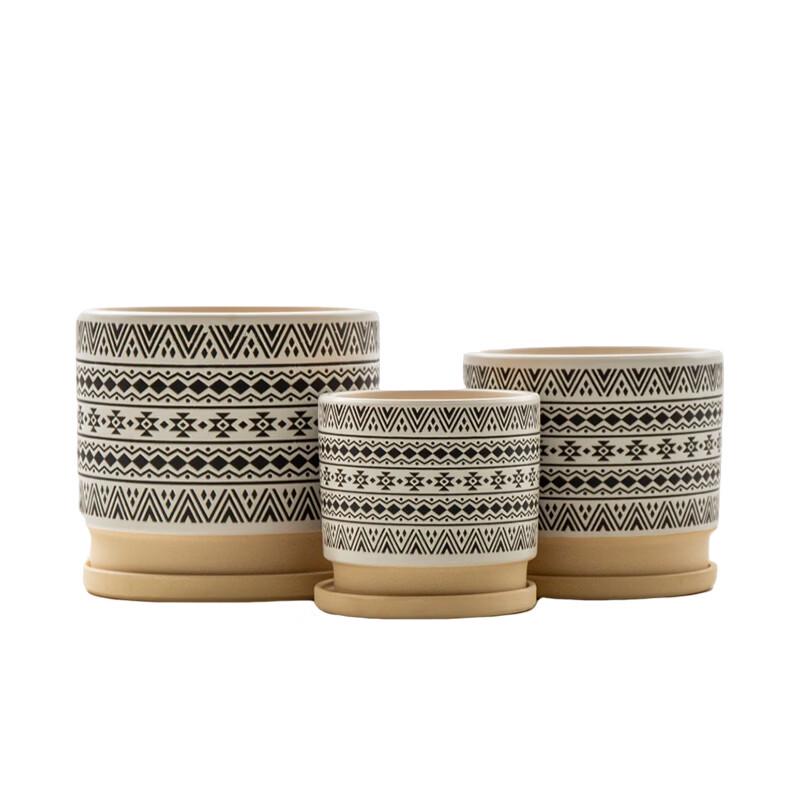 European Embossed Ceramic Planter