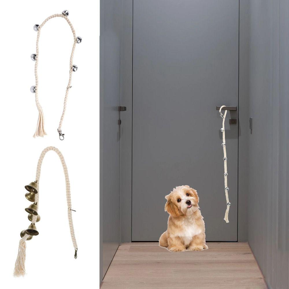 Woven Dog Training Bell Cotton Rope Pet Doorbell Door Chime Dog Bell for Potty Training