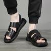 2025 Summer New Men's Sandals Leather Two Wear Casual Beach Shoes Cool Slippers Outdoor Soft Cowhide Men's Shoes