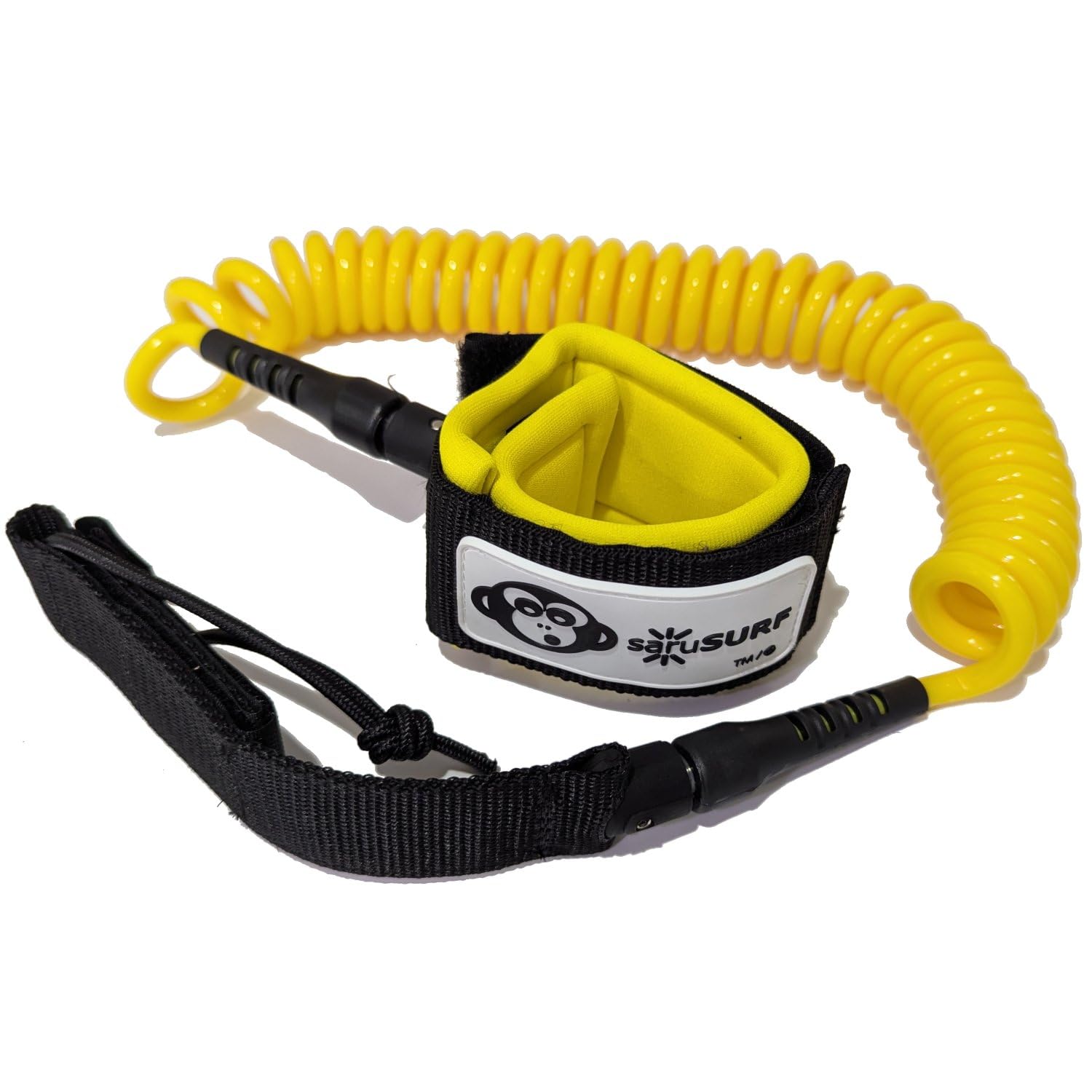 

Inflatable Coil Leash for Stand-Up Paddleboards, Longboards, AirSUPs, and Foils, 305cm, 10 Foot x 7mm, Ankle Strap (Yellow)