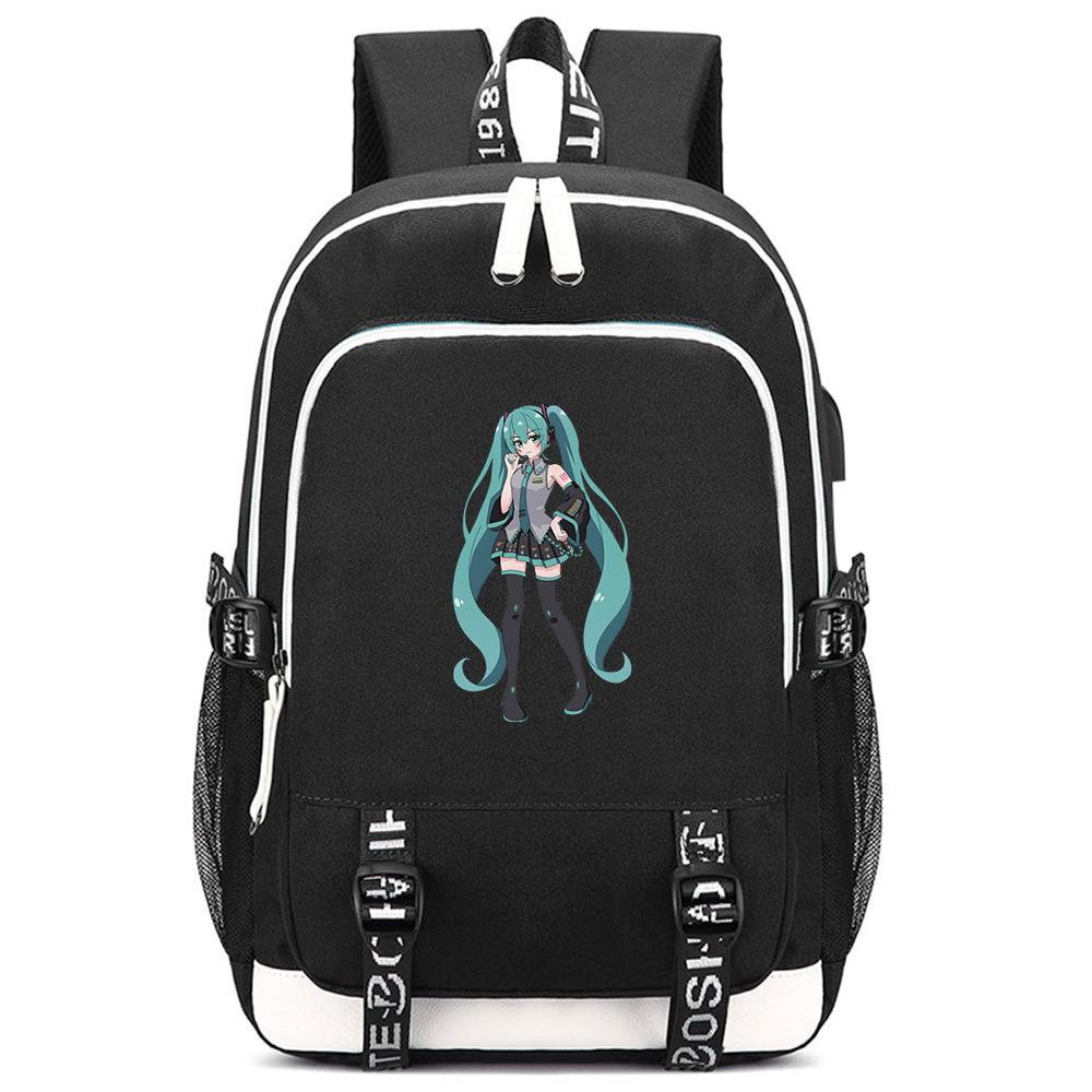 Cute Cartoon Hatsune Miku Printed Backpack Large Capacity Bookbag Student Boy Girl School Bag Outdoor Large Capacity Waterproof Laptop Travel Bag Gift