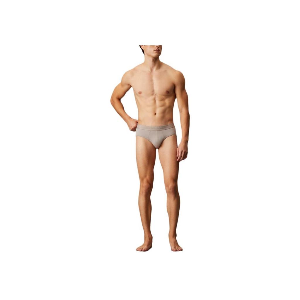 Calvin Klein Solid Color Waistband Letter Minimalist Comfortable Low Rise Underwear Men underwear Light-Gray NB3978-OQ9