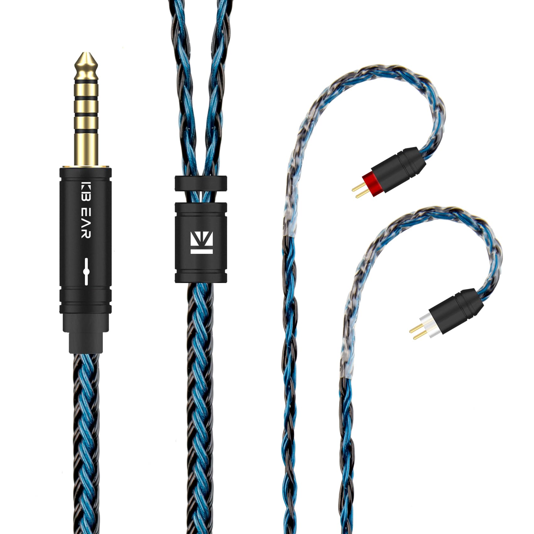 

KBEAR ST16plus to 5N Single Crystal Copper Earphone Upgrade Earphone Replacement Cable for to 2 2-Pin 4.4mm Re-Cable, Silver-Plated Cable, 4.4mm