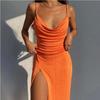 Women Summer Split Slip Dress Ladies Summer Evening Party Cocktail Dresses
