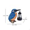 Solar Kingfisher Lantern Clear Paneled Statue WoodStump SunPowered Support