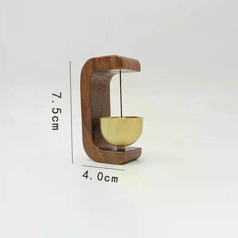 [PL]Simple Solid Wood Brass Bell Dopamine Wind Chimes Magnetic Traceless Glue Free Installation Doorbell Creative Decoration
